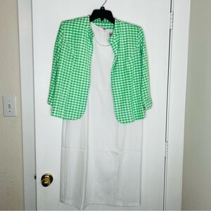 Vintage | Anthony Richards blazer and white sheath dress